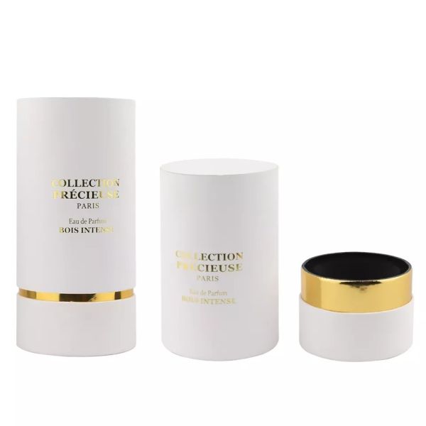 Perfume White Cardboard Tube Packaging , Flat Top Cosmetic Tube Box