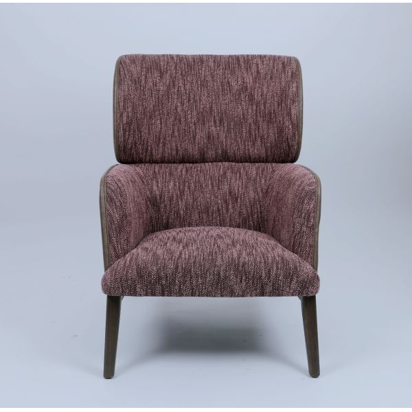 Solid Beech Wood Luxury Fabric Leisure Lounge Chair With PU Guesting