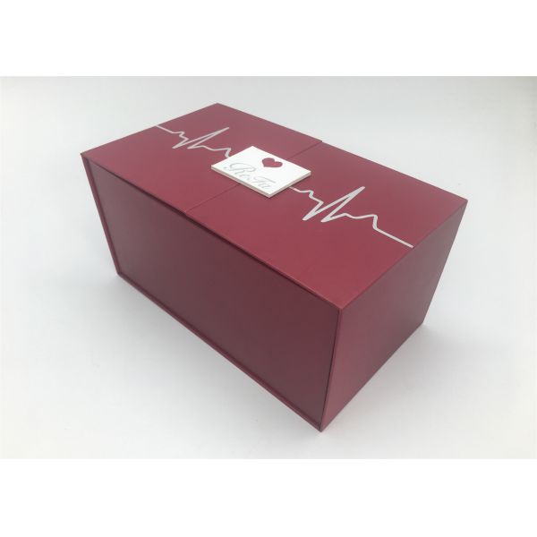 Magnetic Flap Color Printed Rigid Gift Boxes / Two Door Drawer Branded Packaging Boxes