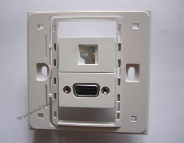 Directly Plug Outlet HDMI + VGA White Wall Socket For Home Store Office Installation