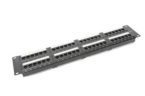 Cat6 UTP Network Patch Panel 48port 2U AMP Ethernet Patch Panels 0.4 - 0.7mm Conductor YH4016