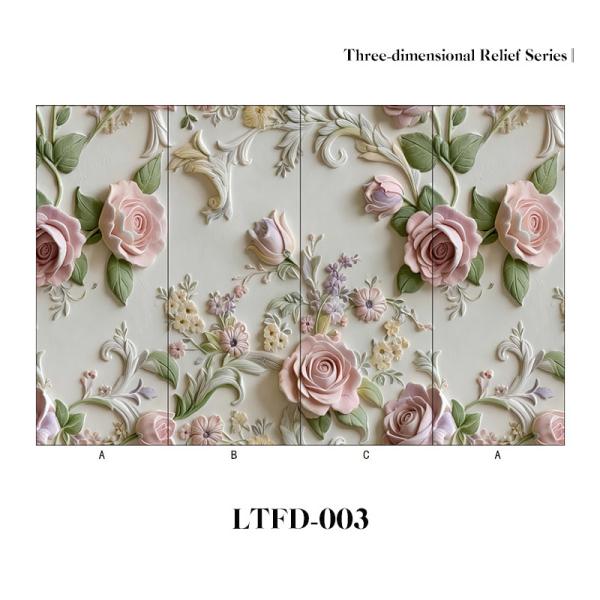 3D Relief PVC Feature Wall Panel Customizable Realistic Patterns