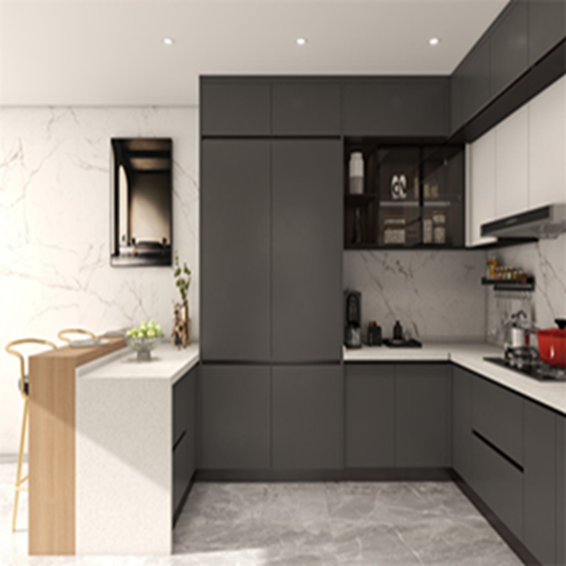 Easy Clean Functionality Customized Color Modern Style Kitchen Cabinets for Apartment