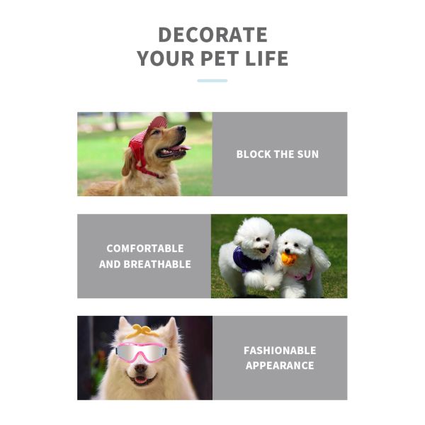 Gafas de sol para perros Gafas para mascotas Ojos para la nieve Playa Motocicleta Perros Gafas de protección Raza