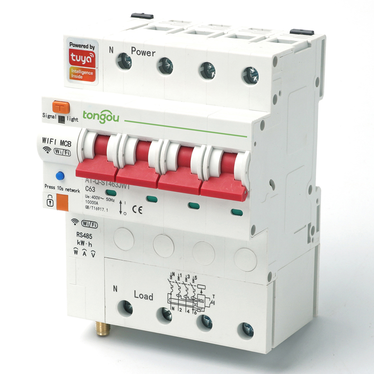 Tuya WiFi Circuit Breaker 80A 2 Poles MCB Smart Remote Control Copper 6KA Industrial & Household Use
