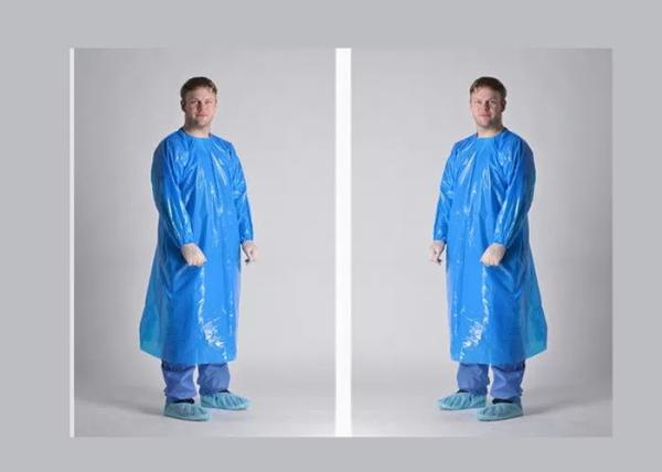 Yellow  35-60g Polyethylene Disposable Isolation Gowns 110cmx193cm Gowns With Open Cuff