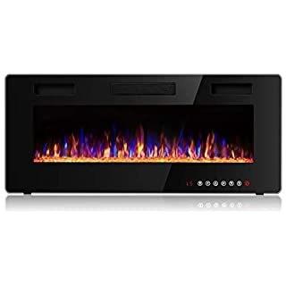 60 polegadas de metal e vidro temperado inserir fogão a lenha elétrico com design linear