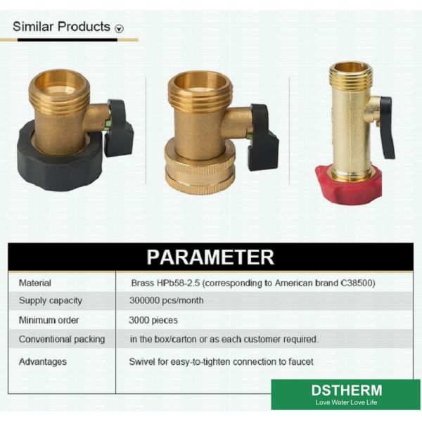 Garden Hose Pipe One Way Shut Off Valve Brass Fittings
