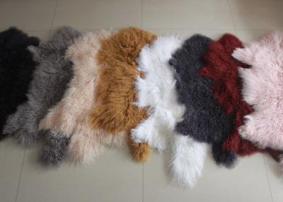 Mongolian sheepskin Hide 100% Long hair Tibet Lamb fur Curly wool plate Cover