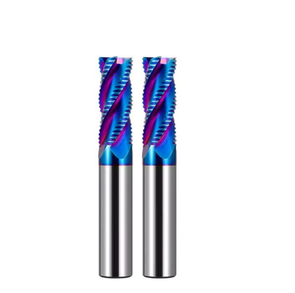 4 Flutes Solid Carbide End Mill HRC65 Rough For Roughing Machine Tools