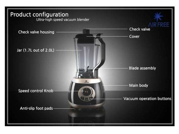 Made in Korea 800W Vacuum Blender / OZEN Vacuum Blender / Vidia Vacuum Blender / Kuvings vacuum blender BL-001