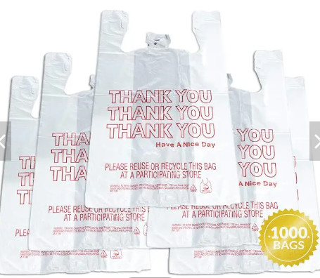Plastic PBAT, PLA Biodegradable Reusable Shopping Bags Environmentally Friendly
