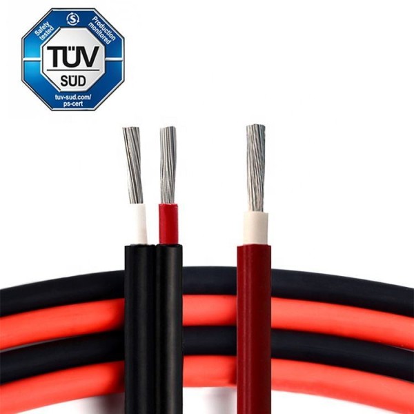Tinned Copper Pv1-F Solar Cable H1Z2Z2-K 1x2.5mm2 4mm2 6mm2 10mm2 Solar Panel Electric Wire