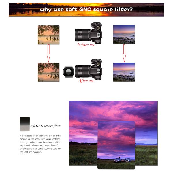 Optical Glass Square ND Filter , Blue Lens Filter For Digital Camera