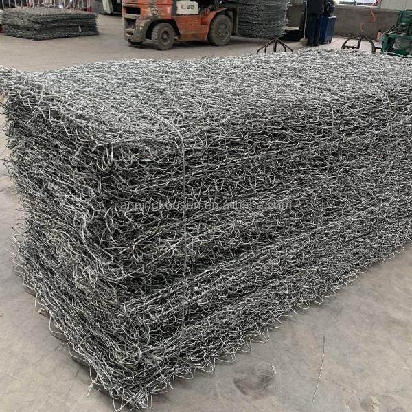 2m*1m*1m Galvanized PVC Coated Hexagonal Wire Mesh Gabion Basket with 80x120mm Aperture