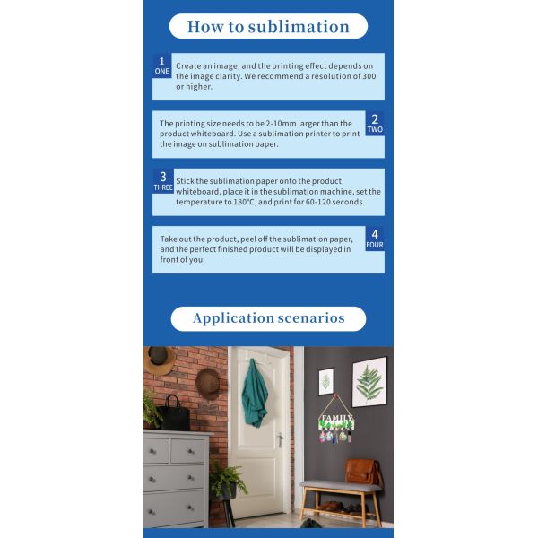 ZELOYAUT Wholesale Sublimation Blanks New Convenient Key Holder With Words for House Decor Novelty Hooks Personalized DIY Gift