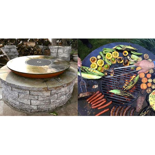 БАРБЕКЮ угля современного дизайна ржавое на открытом воздухе жарит яму шара огня БАРБЕКЮ Corten стальную