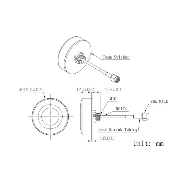 1575.42 MHz Wireless High Gain GPS Antenna With Global Positioning System