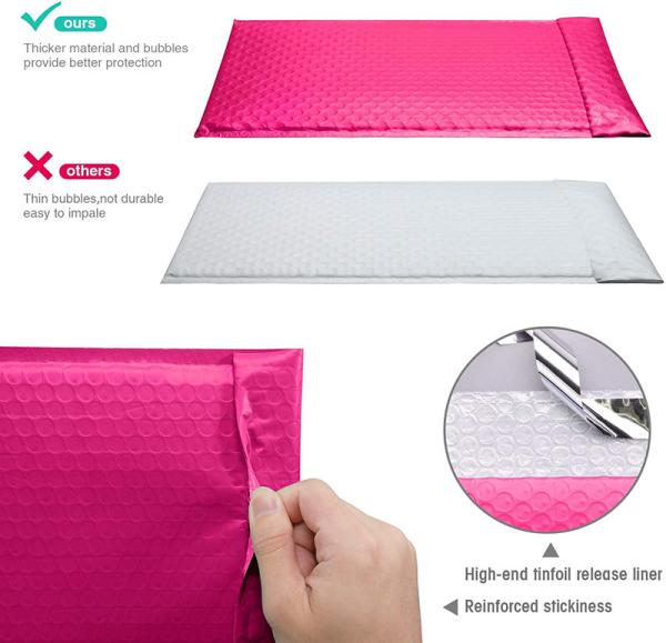 In-Stock Bubble Mailing Bag Custom Printing Logo Low MOQ 100PCS Multicolor Self Sealing for mail bag Shipping Packaging