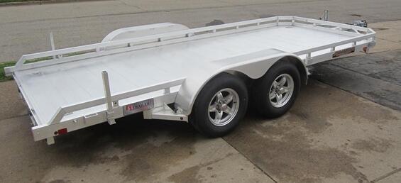 Flat Bed 6 X4 Ft All Aluminum Open Trailer Single Axle With V- Type Draw Bar