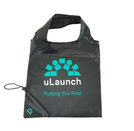Recycled Material Foldable RPET Shopper Bag Custom Made With Pouch
