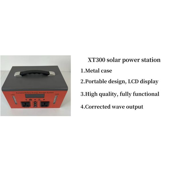 300W Off-Grid Solar Mobile Device Charging Station with 12V DC Output Correction Wave
