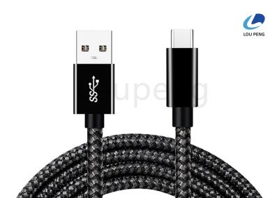 Black Type-C USB Cable Reversible Plug Orientation Durable Over 10 Times Supports Stable Data Transfer and Fast Charging