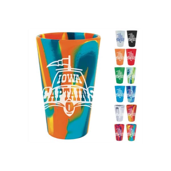 Promotional Straight Up Pint Glasses 16Oz Unbreakable Branded Silipint Cup