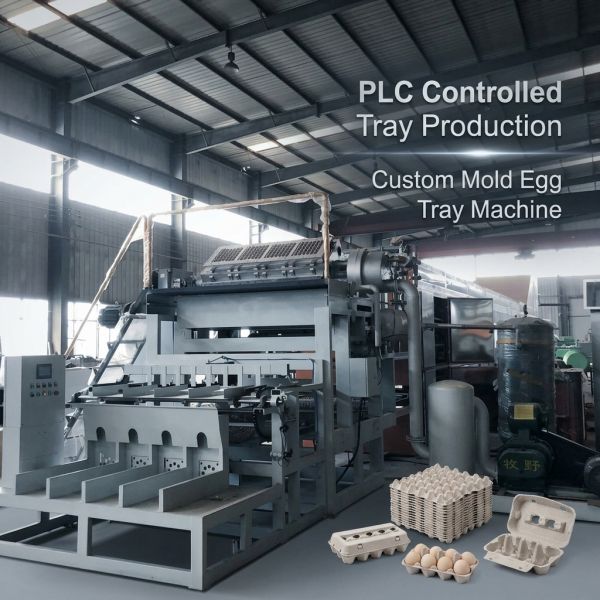 5*8Molds 5000pcs/h Paper Egg Tray Production Line Machine With Complete Pulping Forming Drying And Automatic Stacking Systems For Paper Egg Tray Egg Carton Shoe Tray Seedling Tray Making