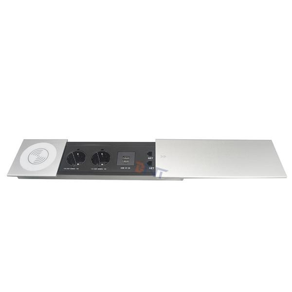 Integrate with wireless charging office power data desktop socket outlet