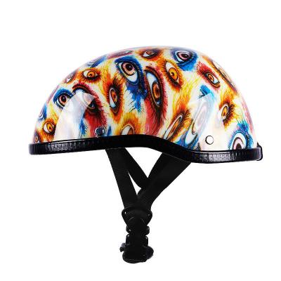 Motorcycle Retro Half Cruise Helmet Prince Motorcycle Helmet Vintage Motorcycle dot helmet M L XL XXL
