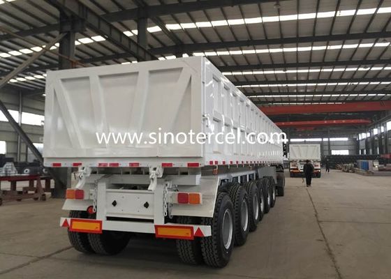 Length 7500mm 3 Axle Tipper Semi Trailer Truck Tipping Trailers Yellow