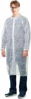 Disposable Lab Coats White No Pockets Protective Visitor Dust Polypropylene SMS Nonwoven