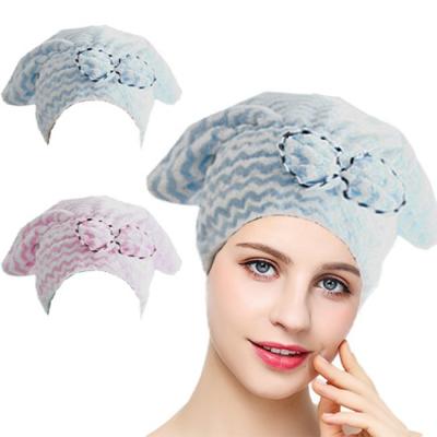Princesse Hat de serviette de turban de Microfiber de torsion de modèle de vague 28x34cm