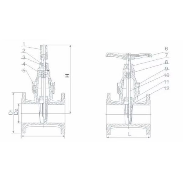 DN80mm Ductile Iron Gate Valve PN16 OEM Di Gate Valve Resilient Seated