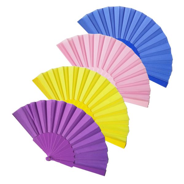 Factory Price Solid Color 23cm Plastic Fold Fan Hand Fan Wedding Plastic Fan