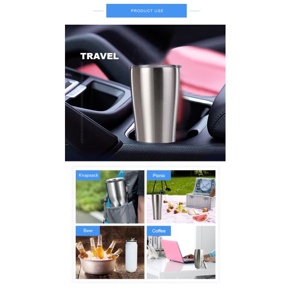 Double Wall Insulated Travel Mugs Stainless Steel For Coffee