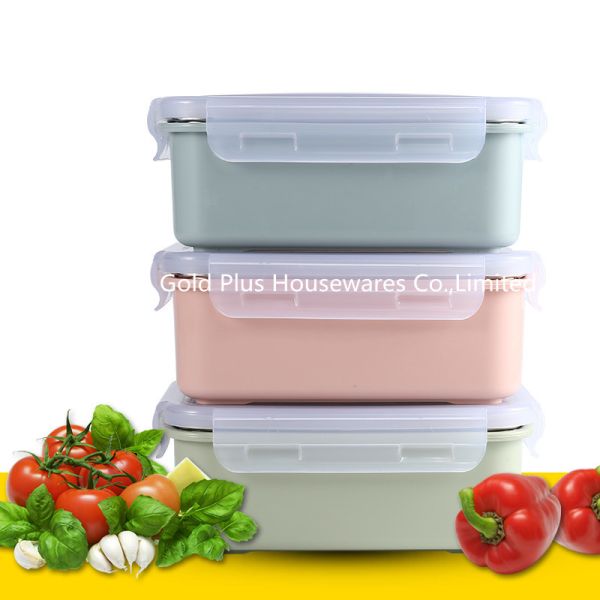 900ml Rectangular Stainless Steel Lunch Box Picnic Food Fruit Storage