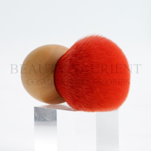 Wooden Base Red Bamboo Kabuki Brush Round Kabuki Brush Eco Friendly