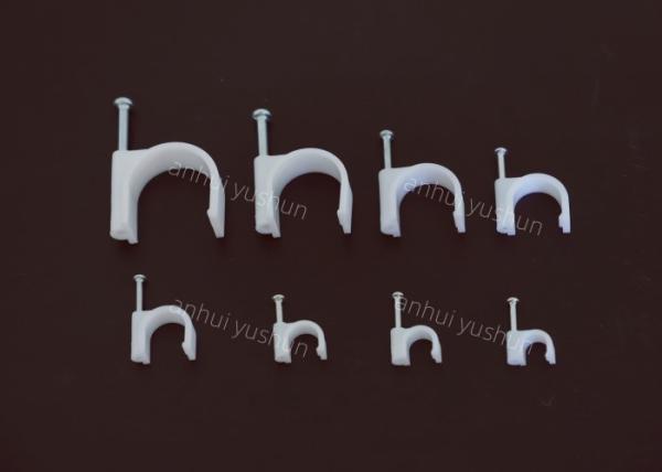 16mm 6mm Circle Plastic Cable Clips Grey Color
