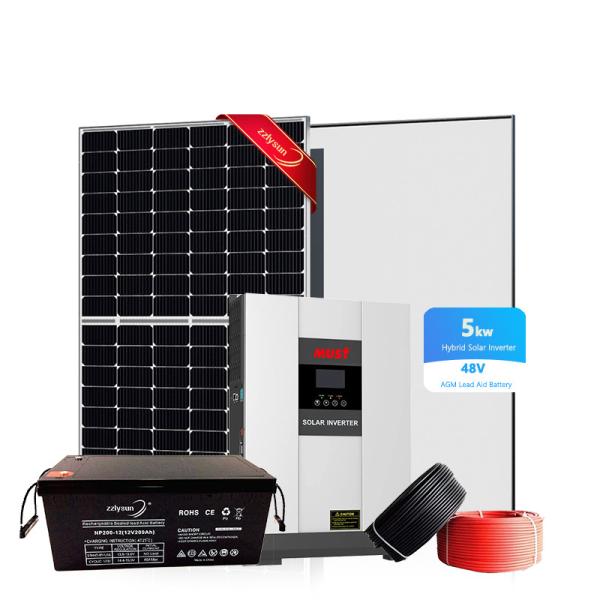 Complete Set Hybrid Solar Energy System Portable Energy Off Grid Kit 5KW