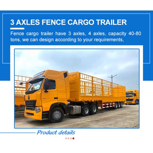 50ton High Enclosed Side Wall Cargo Transport Semi Truck Trailer for Cross Arm Suspension