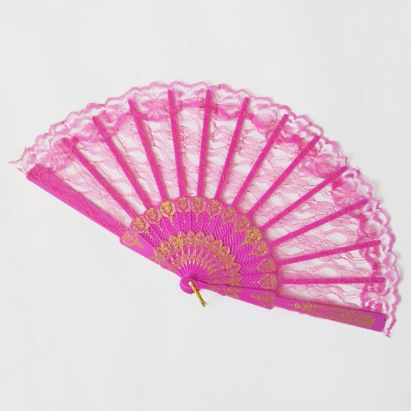 [I AM YOUR FANS] Hot Selling Lace Wedding Hand Fans Folding Fan Plastic Hand Fan