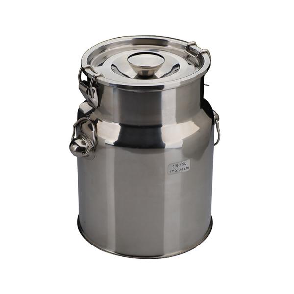 Double Layer 5L 304 Stainless Steel Milk Can For Dairy Farms