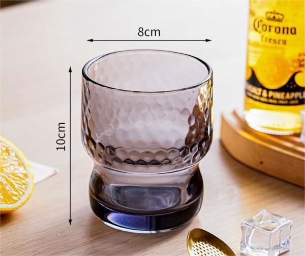Copo de água de vidro transparente de 300 ml para uso diário