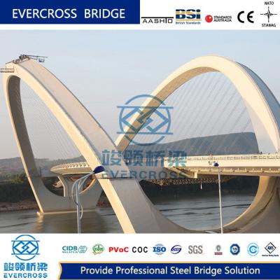 Puente de arco de acero resistente al viento Puente de acero prefabricado de larga duración