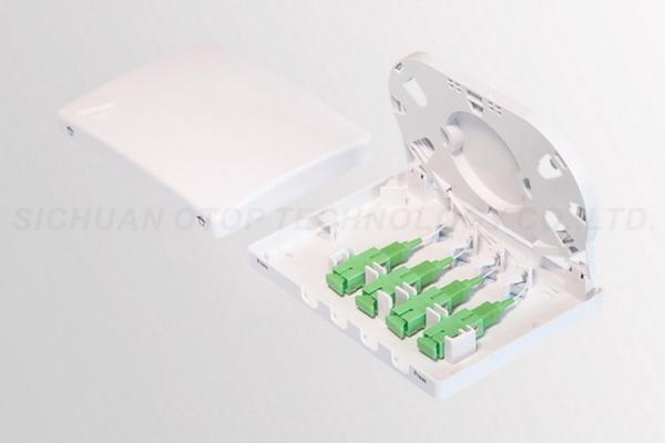0.9mm Optical Termination Box 4 Ports White Color OTOP / OEM Accepted