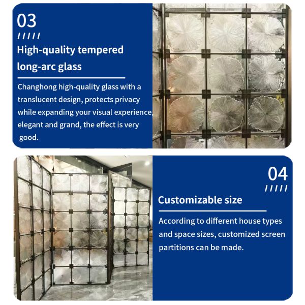 Foldable Stainless Steel Screen Partition Reception Room Modern Metal Room Divider