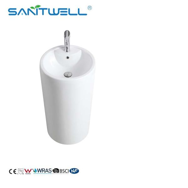 Wholesale Art Pedestal Basins Luxury Models Floor Standing Sinks for European Market