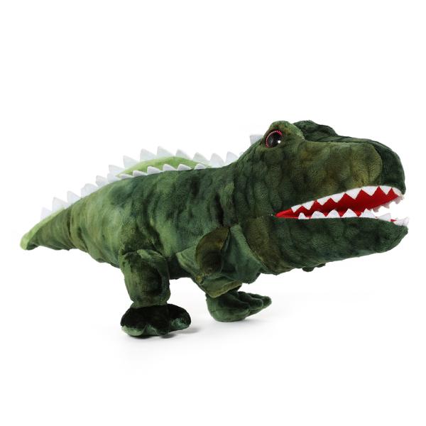 MorisMos 15-Inch Blue Triceratops Hand Puppet Unisex Movable Mouth Stuffed Toy Dinosaur Great Role Play Plush Cotton Polyester